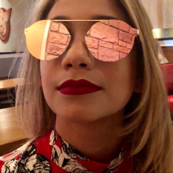 BRICKELL - Pink RIMLESS ROUND MIRRORED SUNGLASSES - Picture 7 of 8